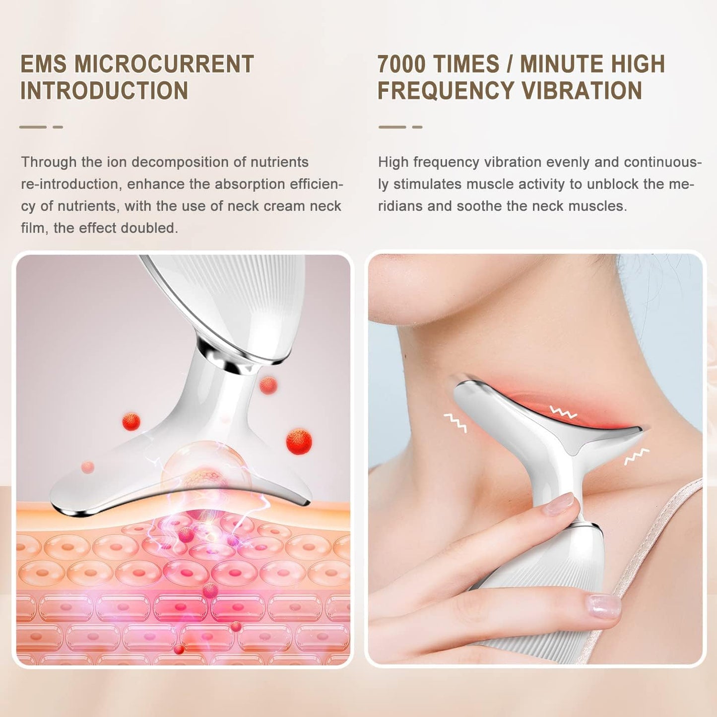 CooBES Electric Facial Massager, Fade Wrinkles Skin Tightening, Personal Beauty Massage Heating Device and Skin Care, Fashion Piece