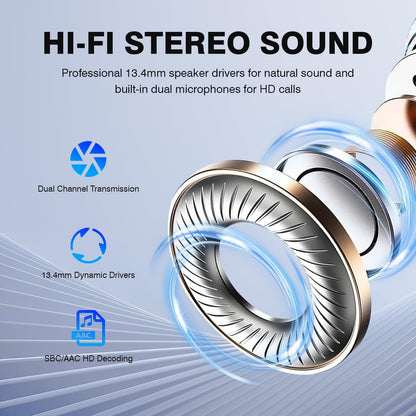 Bluetooth Earbuds Wireless 5.3 LED Display Headphones with ENC Mic,40H Bluetooth Earphones in Ear Deep Bass Stereo Sound,Mini Ear Buds IP6 Waterproof,Touch Control for Work Sport