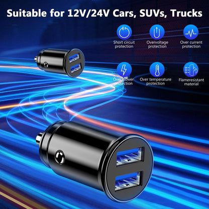 Hoembpn 2M Car Cigarette Lighter Socket Extension Cable 12V / 24V Cigarette Lighter Adapter 15AWG 20A Car Charger to Dual USB Port Cigarette Lighter 12 V/24 V for Car, Truck, Truck