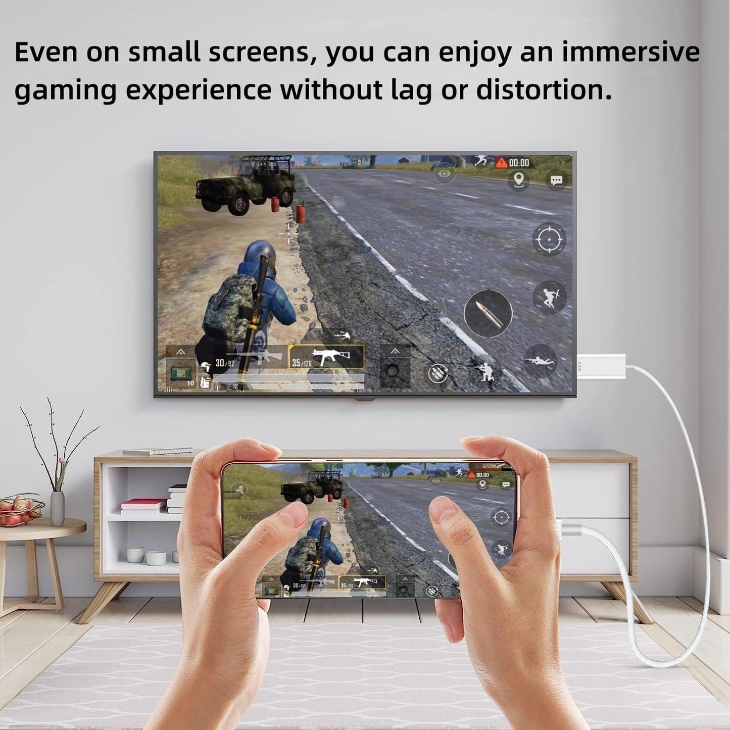 [MFi Certified] Lighting to HDMI Cable for iPhone to TV, iPhone to hdmi Adapter Compatible with iPhone/iPad, 1080P Digital AV Sync Screen Connector on HDTV/Monitor/Projector, Plug and Play-3.3Feet