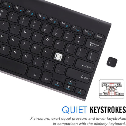 Arteck 2.4G Wireless Keyboard Ultra Compact Slim Full Size Keyboard for Desktop/PC/Laptop and Windows 10/8 / 7 / Vista/XP