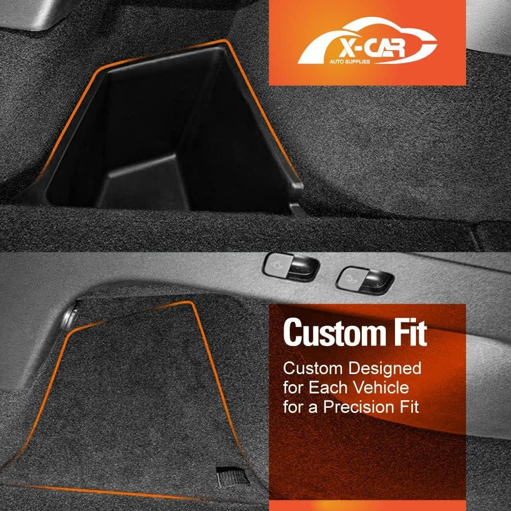 X-CAR Car Rear Trunk Storage Box Trunk Organizer Side Packets Tray Bins Compatible with Tesla Model Y 2022-2025
