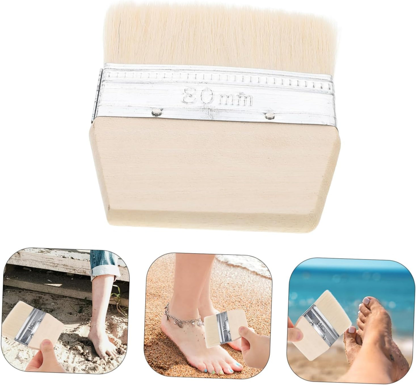 Didiseaon Spazzola Per La Pulizia Della Spiaggia Da Multifunzionale Scrubber Rimuovere Con Piede Dovere Rimozione Sabbia Nome Setola Pennello Morbido Spazzola Di Legno Beige Manico in Legno