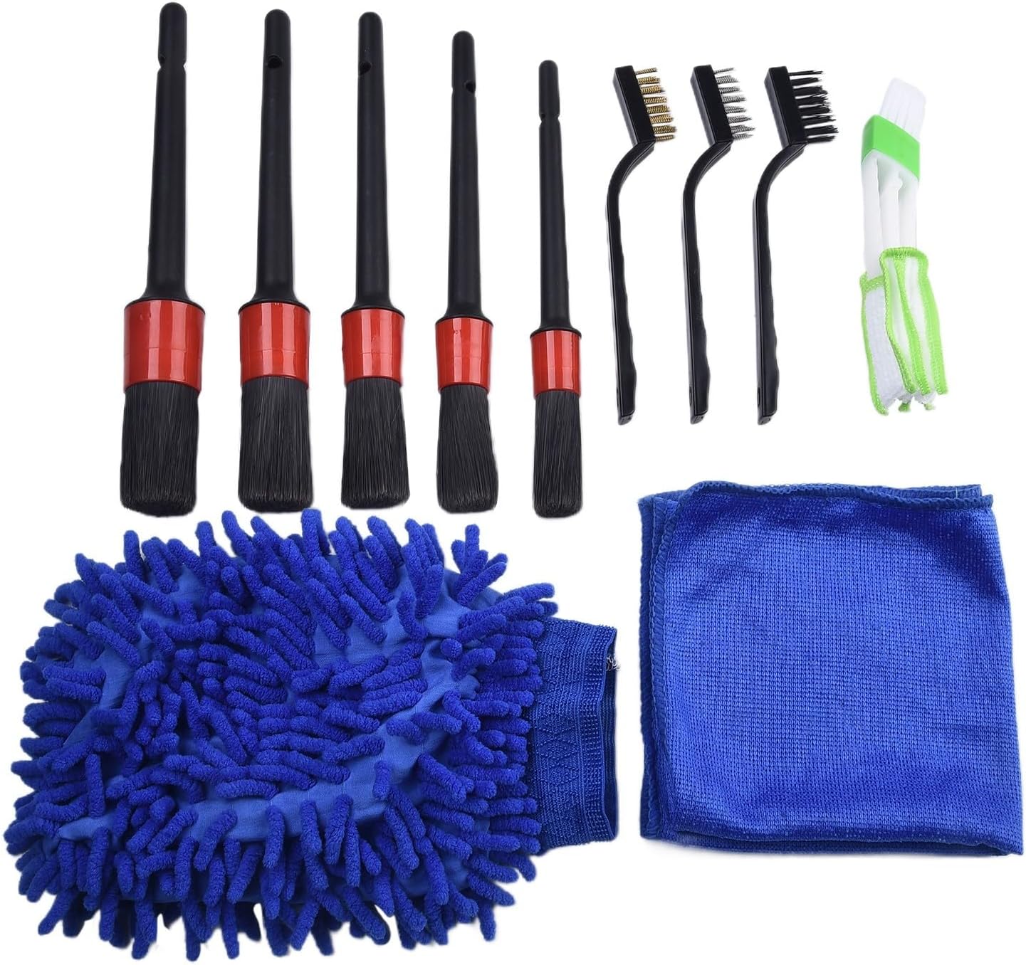 Car Cleaning Essentials - Set di 13 pennelli con guanti per una rimozione efficace della polvere