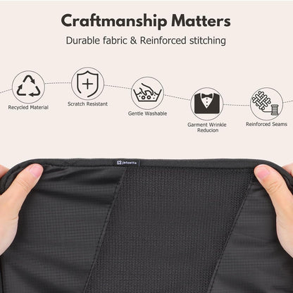 Jetsetta Extra Large Compression Packing Cubes with see through Mesh, Expandable Suitcase and Luggage travel packing cubes set for Travel Accessories（Black 4 Set)
