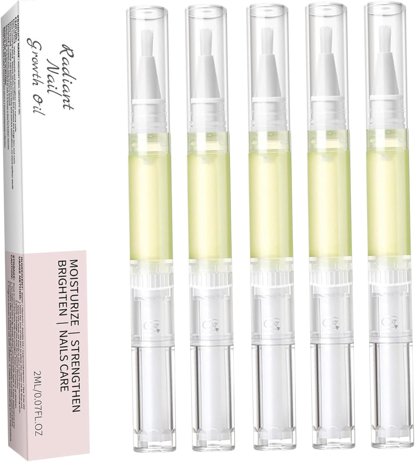 5PCS Cuticle Oil Pen Set, Nail Growth Oil Pen for Nails Repair, Cuticle Oil to Moisturize Skin, Nail Oil for Growth and Strength, Portable Cuticle Nail Care Tools