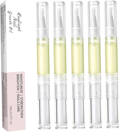 5PCS Cuticle Oil Pen Set, Nail Growth Oil Pen for Nails Repair, Cuticle Oil to Moisturize Skin, Nail Oil for Growth and Strength, Portable Cuticle Nail Care Tools