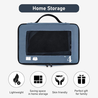 ECOHUB Packing Cubes for Suitcase 7 PCS Travel Organiser Packing Bags Recycled PET Eco Friendly Travel Accessories Shoes Bags for Travel Storage Bag Luggage Organiser Bags Travel Pouch(Blue)