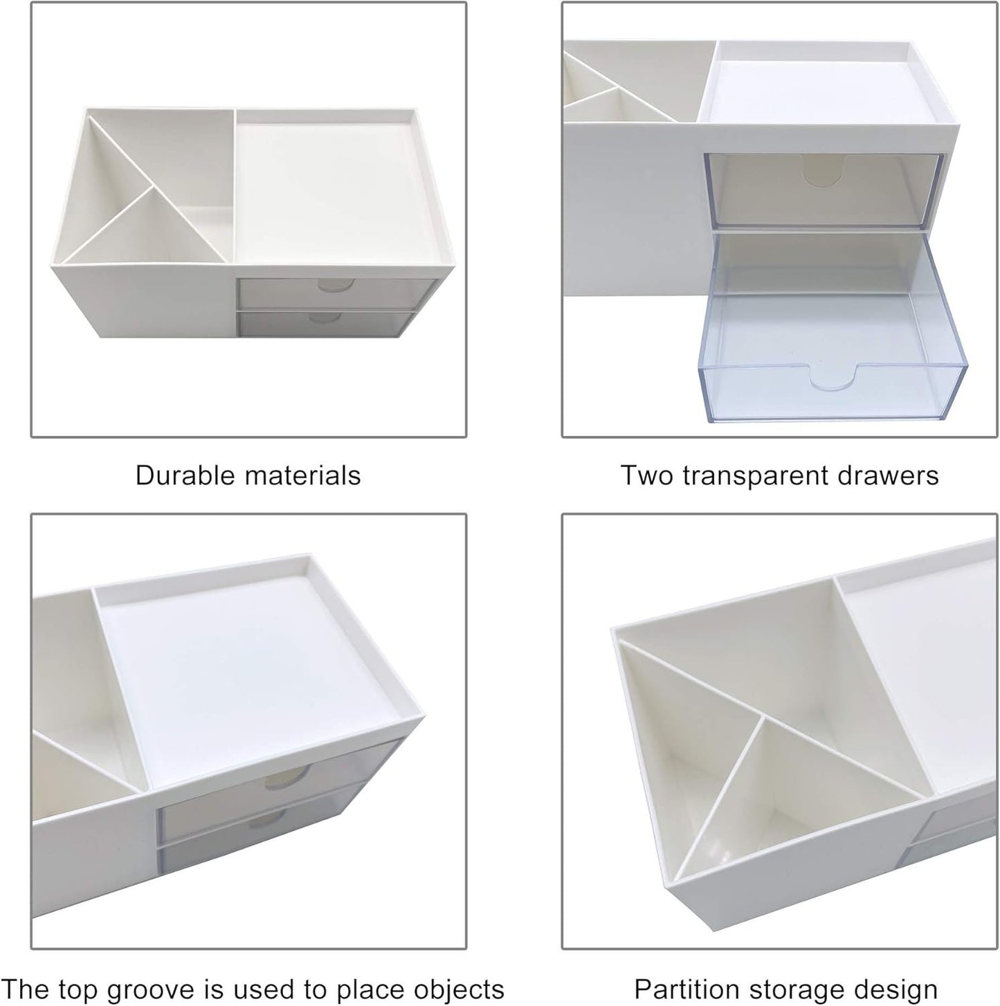 Marknor Minimalist Desk Organizer, White