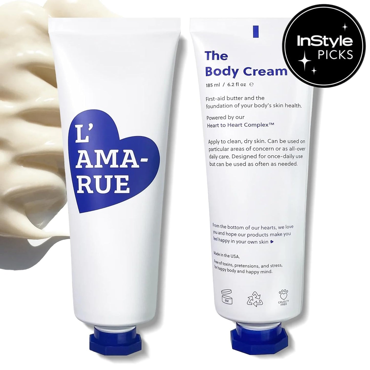 L'AMARUE Advanced Body Repair Cream - 6.2 fl oz: Non-Greasy Hydration, Firming & Anti-aging Moisturizer | Root Cause Skincare™ for Full Body Skin Wellness, Targets Dryness & Crepey Skin
