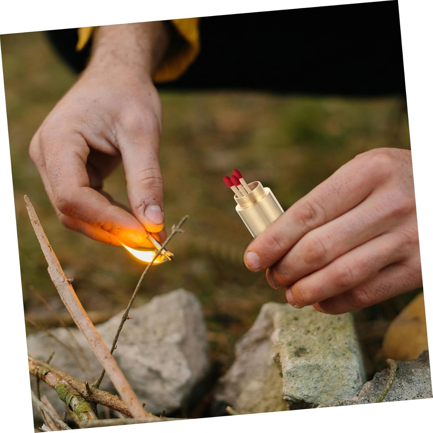 DECOMELODY Outdoor Watertight Metal Match Case Durable Storage Box for Camping and Survival