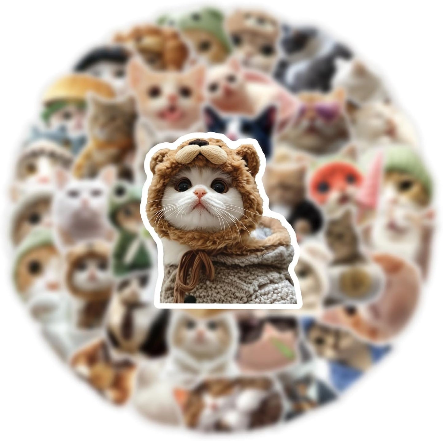 Cat Stickers, Cute Cat Stickers | Cute Animal Stickers - Waterproof Decorative Secals Favors for Teens Adults Girls Boys