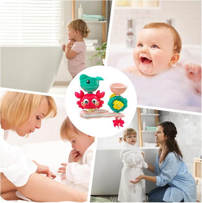 Suction Bath Toys, Shower Water Toys, 8.27x8.07x3.15 Inches Heavy Duty Colorful Multipiece Set, Bathtub Fun Cup Play for Beach, Pool and Entertainment Kids Bathroom