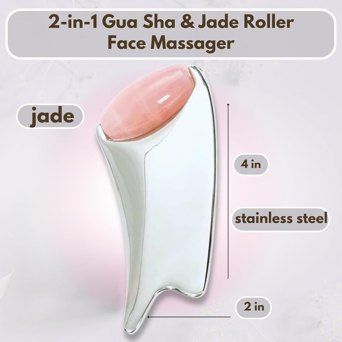 2-in-1 Gua Sha & Jade Roller Face Massager, Anti-Aging Facial Tool for Lifting, Wrinkle Reduction, Skin Rejuvenation, Puffiness Relief, and Glowing Skin – Gua Sha Massage for a Youthful Look