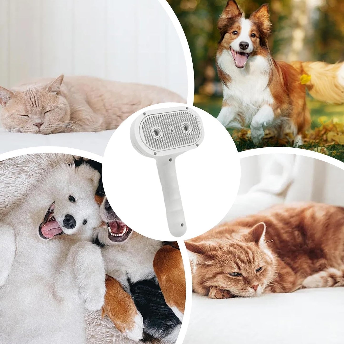 Cats Spray Brush, Multifunctional Dog Massager Brush, 7.48 x 4.33 x 2.68 Inches Ergonomic Design & Comfort, Pet Grooming Steamy Comb for a Pleasant Hygiene Experience