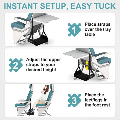 Foot Hammock for Plane Travel,Anti-Squeeze Airplane Foot Rest with Extended Adjustment Strap, Leg Hammock for Airplane Travel Essentials,Plane Foot Hammock to Relax Your Feet