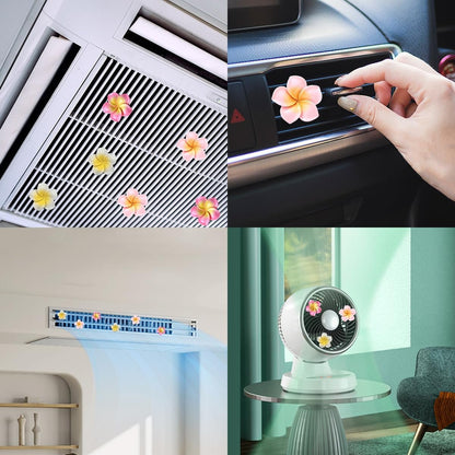 6 PCS Car Vent Air Freshener Clip Women Cute Car Decorations Accessories Pink Flower Car Interior Accessories (6 Pcs Egg Flower)