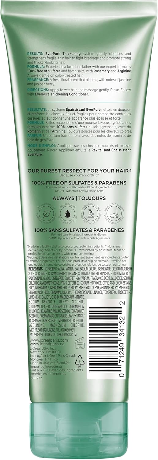 L'Oreal Paris Ever Strong Thickening Shampoo, 8.5 Ounce