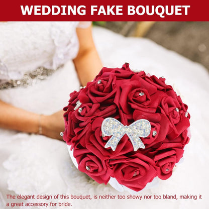 Baluue Wedding Bouquets for Bride Bridesmaid, Artificial Roses Flowers Wedding Decoration Centerpieces Home Decor