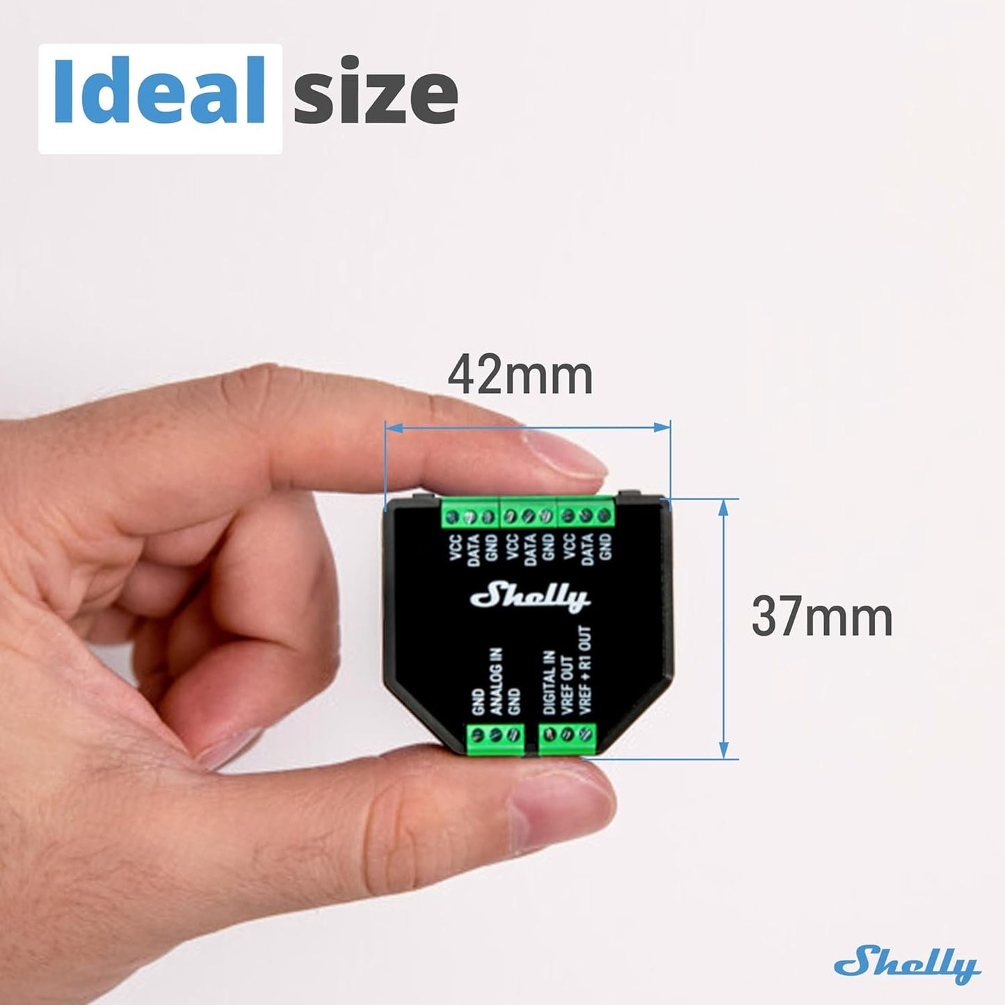 Shelly Plus Add-On, Smart Home Interface Plus Relay, Digital Control via WLAN & App, WiFi Home Automation, 3.3 V, Applicable to DS18B20 & DHT22 Sensors