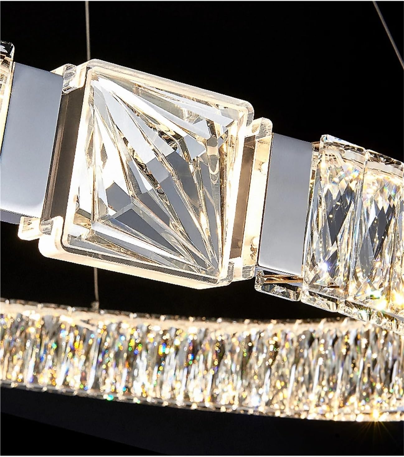 LED Chrome Magic Ring Lustre Chandelier Lighting Trend Hanging Lamps Suspension Luminaire Lampen For Living Room