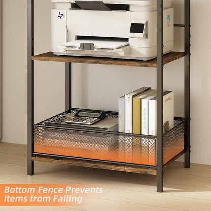 GILLAS 3 Tier Large Printer Stand, Desk Top Printer Dtand with Storage, 3 Tier Printer Table for Home Office Organization, Suitable for Fax Machines, Scanners, Office and Home Storage Rack, Metal