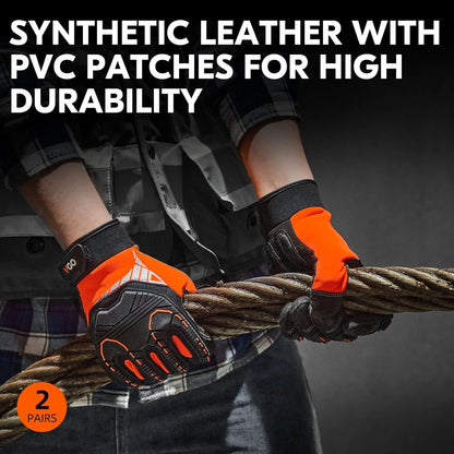Vgo High Dexterity Heavy Duty Mechanic Glove,Anti-Vibration,Anti-Abrasion,Touchscreen,Rigger Glove(SL8849)