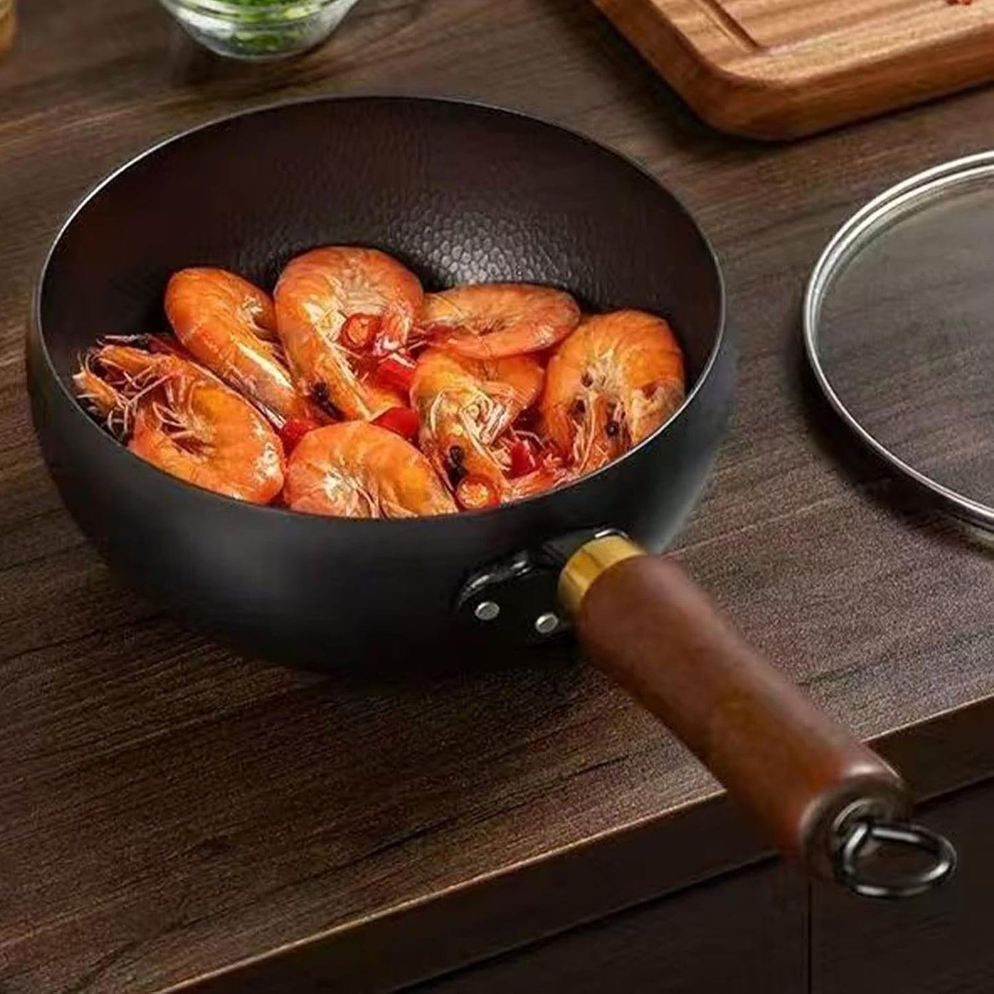 Soffriggere la padella con coperchio, padella con coperchio | Pentola per zuppa non stick sicura riutilizzabile con coperchio | Utensili da cucina e gadget per friggire, friggere, stufare