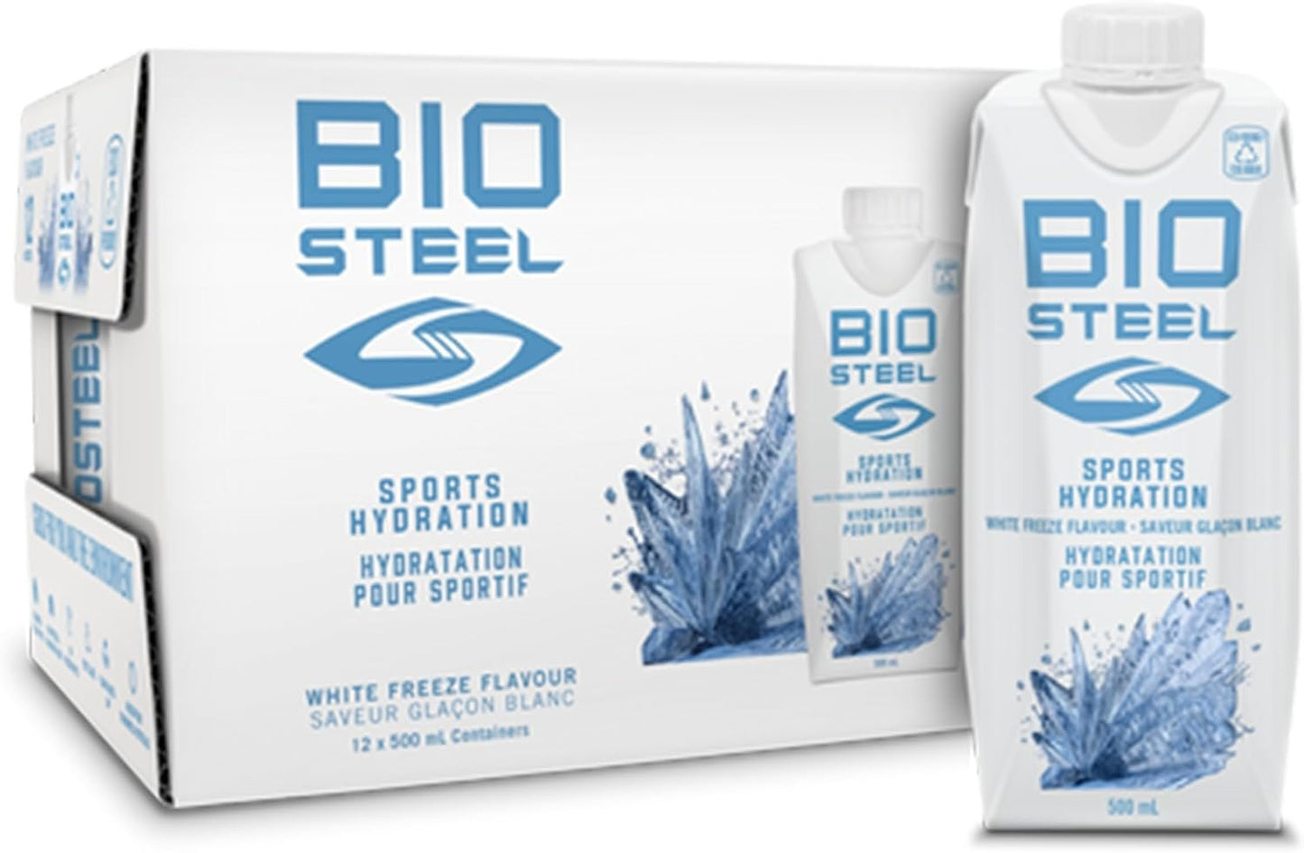 BioSteel Sports Drink, Sugar-Free with Essential Electrolytes, White Freeze, 500ml, 12-Pack