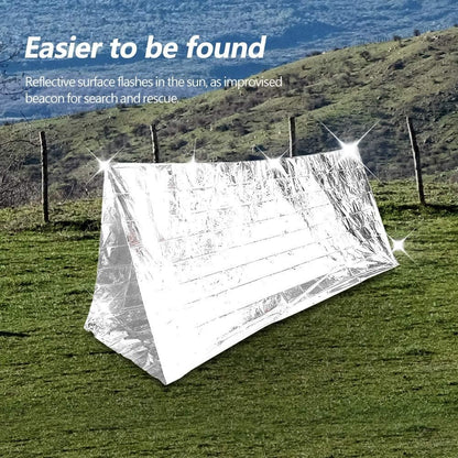 Emergency Blanket, PET Aluminum Emergency Shelter Foldable Reflective Tent for Camping Hiking Emergency