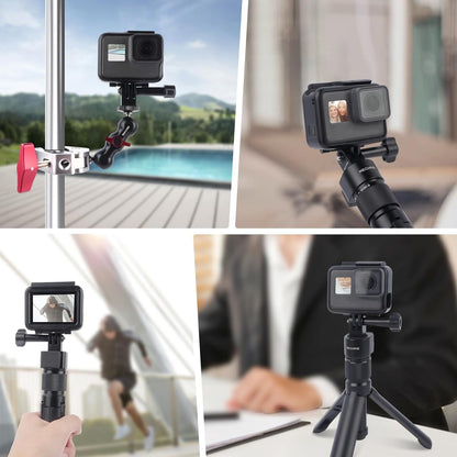 Mechrig Aluminum Alloy Tripod Mount Adapter for GoPro Hero 13/12/11/10/9/8/7, Mini 1/4-20 Metal Monopod Mount for AKASO Campark and Other Action Cameras