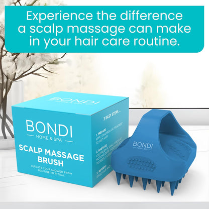Bondi Home Spa - Hair Scalp Massager - Shampoo Brush for Scalp-Care - Promotes Healthy Hair Growth - 100% Premium Silicone Scalp Brush to Exfoliate & Refresh