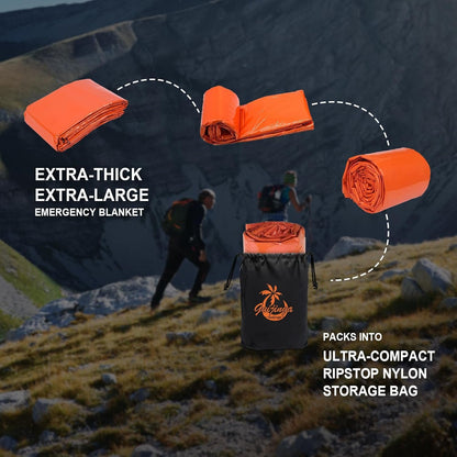 Guijinga Emergency Blanket, 2-Pack/4-Pack Emergency Blanket for car, Gigantic & Extremely Thick Space Blanket, Suitable for Outdoor Survival, Camping, and Hiking