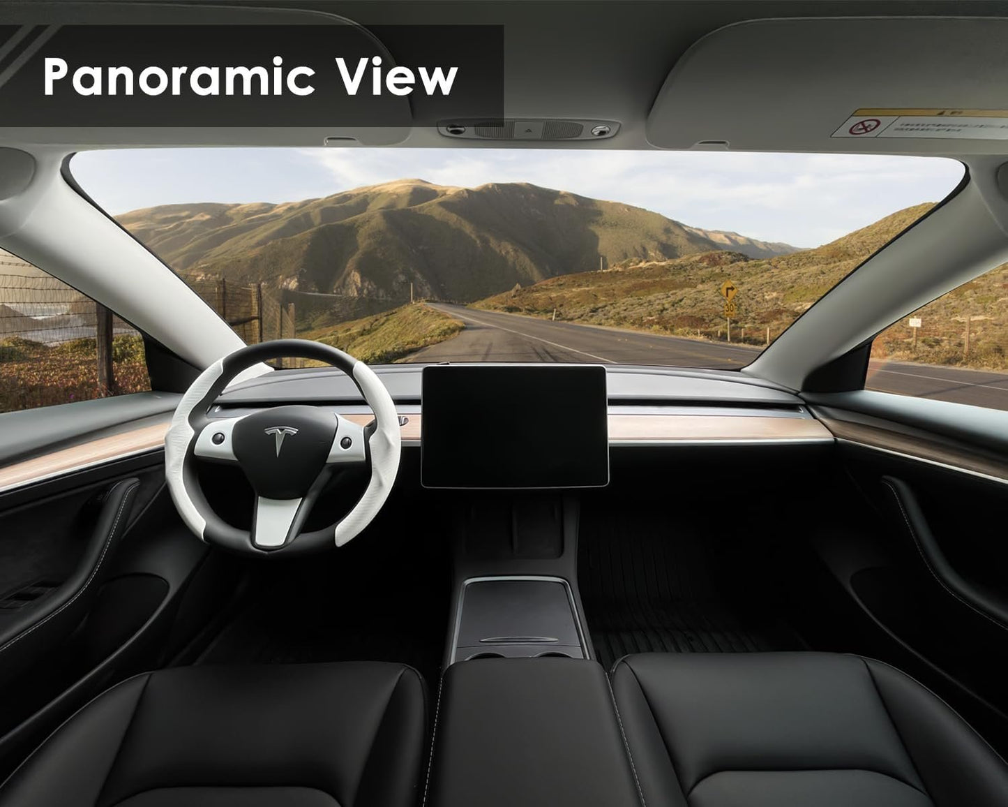 Tesla Model 3 Model Y Steering Wheel Covers Wrap Kit, ABS Steering Wheel Decor Plates Gifts for Tesla Owners, 2017-2023-Tesla-Model-3, 2020-2023-Tesla-Model-Y Interior Accessories, White (3 pcs)