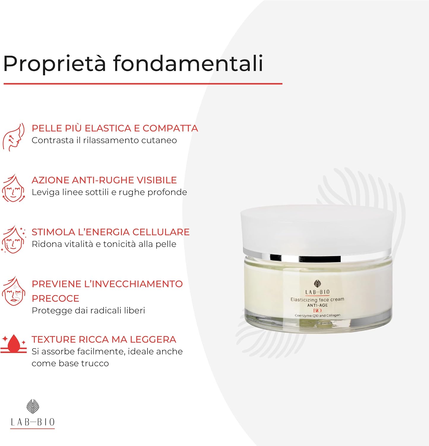 Anti-Wrinkle Face Cream for Women with Coenzyme Q10, Collagen and Wheat Germ – Firming, Moisturizing, Anti-Aging – Toned and Smooth Skin – Eye and Décolleté Contour – 50 ml