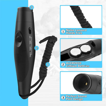Generico Electronic Whistle, Handheld Adjustable Referee Whistle, 1.38x6.1 Inches 3 Tone Loud Sound with Volume Control, Safety Tool for Classroom Management, Hiking, Dog Training, Survival