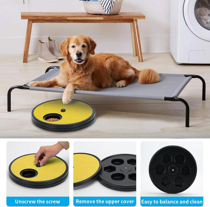 Dog Scratch Pad for Nails, 3 in 1 Snack Round Rotatable Pet Nail Grinding Mat with Storage Box, Slow Food Storage Box Fun Dog Nail File Board for Pets Gift Nail Care Removable Scratching Pad