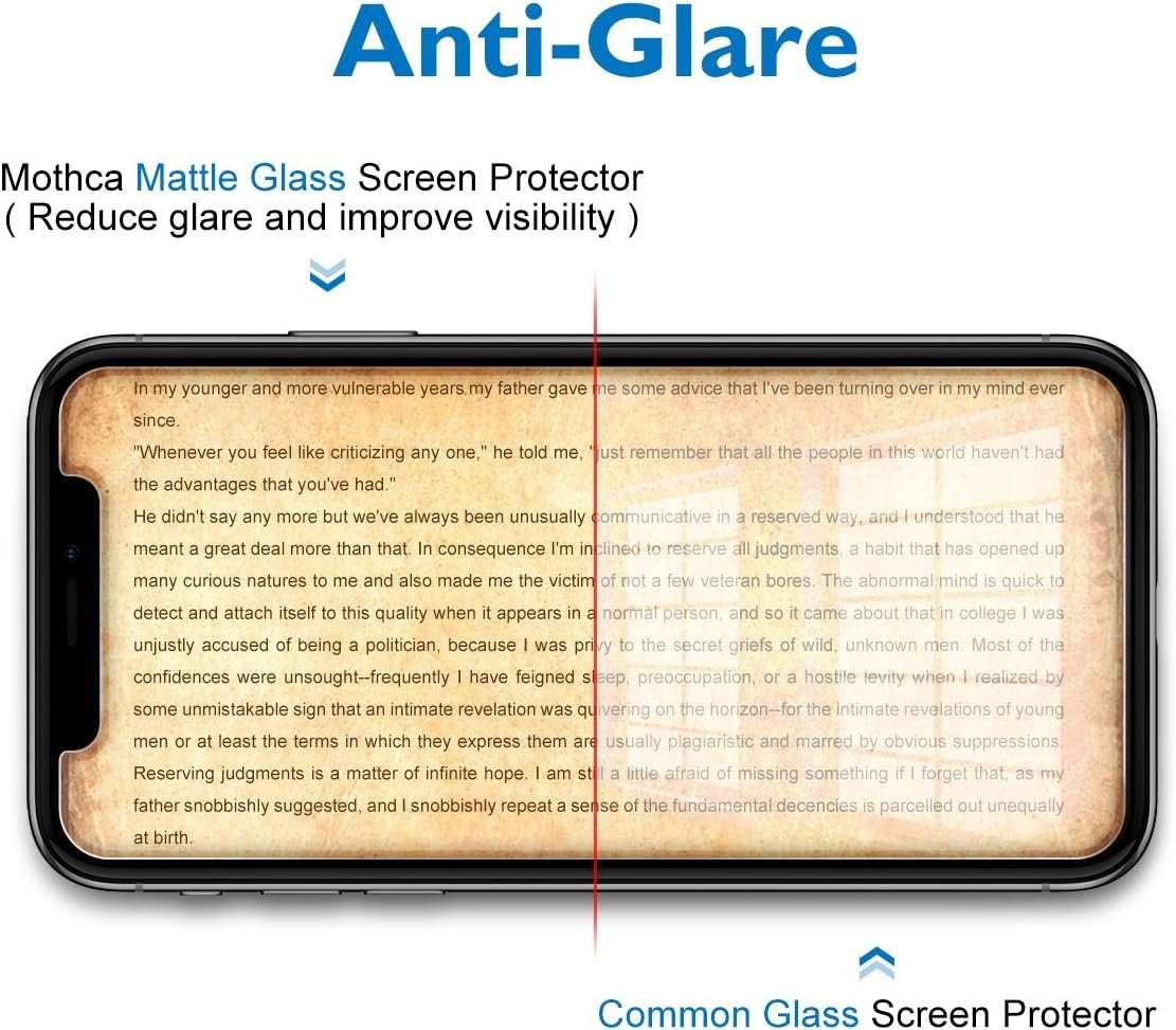 Mothca Matte Glass Screen Protector for iPhone XR/iPhone 11 [6.1-inch] Anti-Glare & Anti-Fingerprint, 9H Hardness Tempered Glass Film, Case Friendly Easy Installation Bubble Free - Smooth as Silk