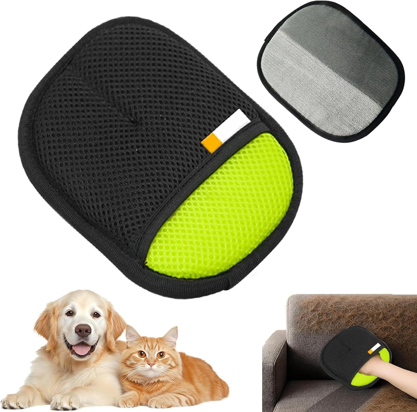 Pet Hair Remover, Grooming Gloves, Lint Cleaner Tool, Portable Brush, Efficient Hair Removal for Furniture, Bedding, Couch, Carpet, Mat, Rug Cleaning and Maintenance