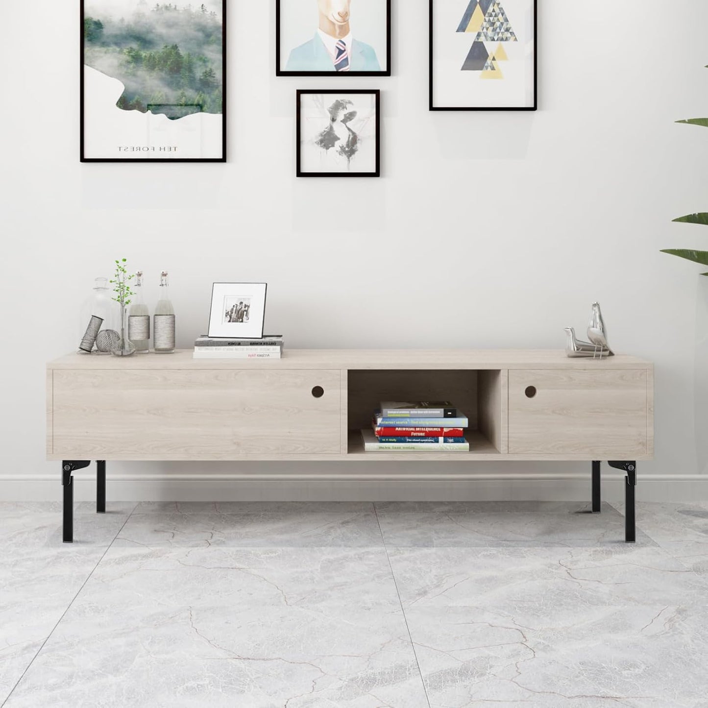 Set of 2 Black Metal Furniture Legs with Hidden Legs for Sofa, Folding Legs for Sofa, Folding Bed Feet for Furniture, Sofa, Table and Wardrobe, Legs 20 cm