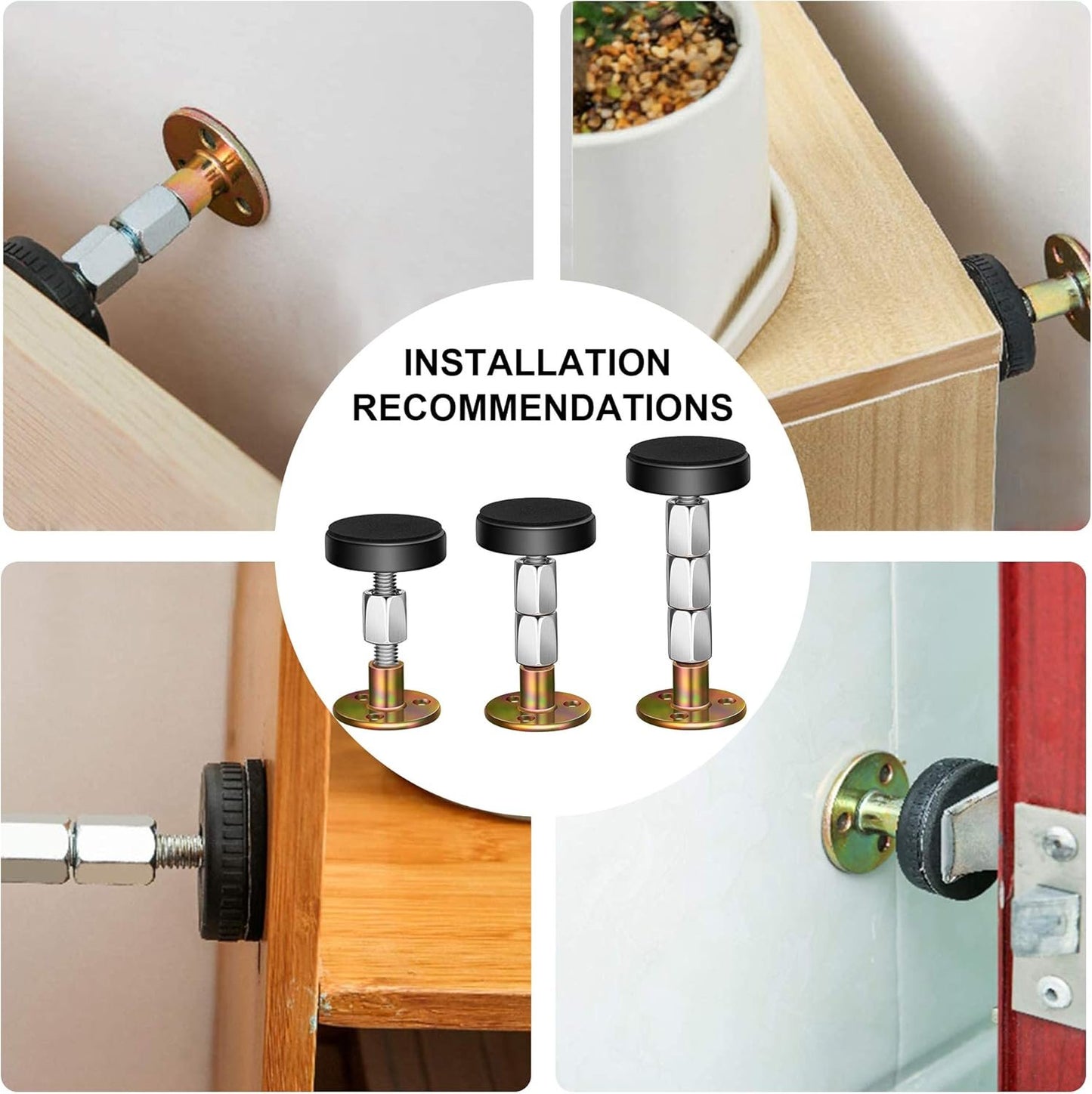 Krisler Adjustable Threaded Bed Frame Anti-Shake Tool, Headboard Stoppers, Bedside Headboards Prevent loosening Anti-Shake Fixer, Easy Install (30-112mm)