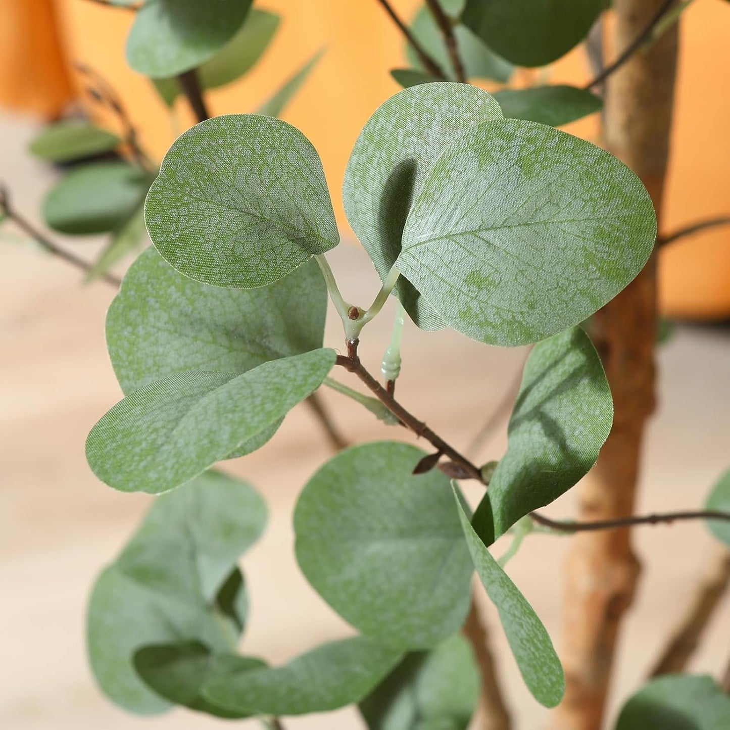OAKRED Artificial Eucalyptus Tree 4ft, Tall Fake Tree with Natural Wood Trunk and Realistic Silver Dollar Leaves, Silk Faux Eucalyptus Artificial Plants for Indoor Home Decor Office Living Room