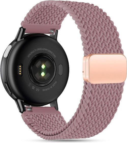 EverAct 20mm Magnetic Braided Watch Bands Compatible with Garmin Vivoactive 5/Vivoactive 6/3/3 Music/Venu Sq 2/Venu, Quick Release Nylon Soft Sport Stretchy Strap for Forerunner 55/165/245/645