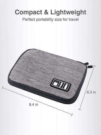 Luxtude Electronic Organizer Travel Cable Organizer Electronics Gadgets Accessories Case for USB Cable Cord, Charger, Power Bank, Phone, Hard Drives, USB Flash Drive, SD Card (Gray)