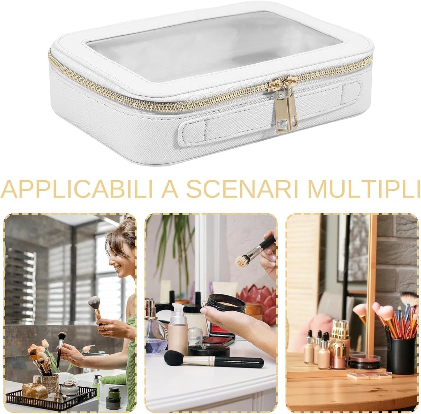 Clear Makeup Bags, Makeup Bag Clear, Makeup Bags Clear, Multifunctional Makeup Organizer, Waterproof Travel Makeup Bag, Transparent Makeup Bag, Zippered Cosmetic Bag for Women, beige, Please refer to