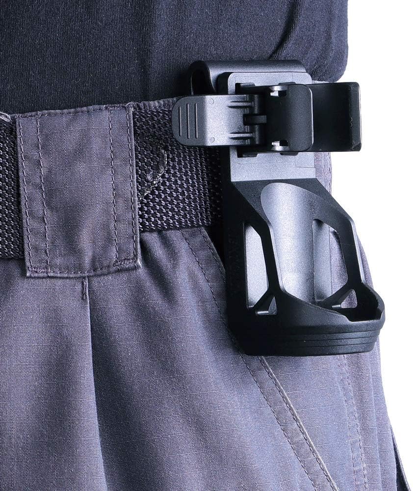 Nextorch V5 Tactical Torch Pouch Holder, 360 Degree Rotation Adjustable Flashlight Holster for Belt with Lever Side Lock System for 1"-1.25" Diameter Flashlight, Black