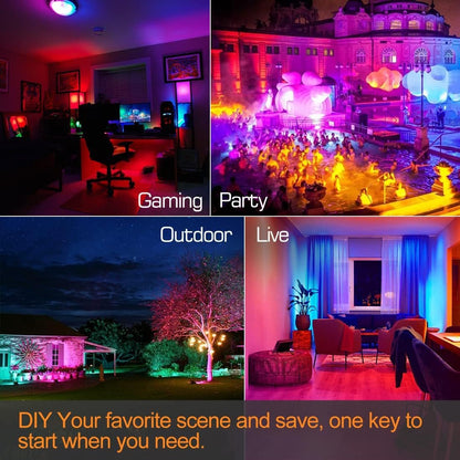 MELPO LED Flood Light Outdoor 800W Equivalent 8000LM Smart RGB Landscape Lighting with APP Control, DIY Scenes - Timing - Warm White 2700K - Color Changing Uplight, IP66 Waterproof US Plug (2Pack)