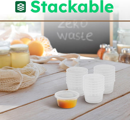 Deli Food Containers with Lids – 12 Reusable Plastic Containers for Food Storage – Ideal for Meal Prep, Leftovers, and Kitchen Storage – Dishwasher, Freezer, and Microwave Safe – 12 Pcs, 8oz