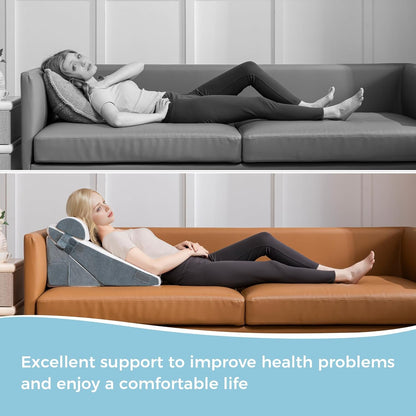 Ganondorf Wedge Pillow Headboard Orthopedic Bed Wedge Pillow Set for Sleeping Adjustable Premium Foam Body Pillow Wedge Elevated Triangle Pillow Back Pillow