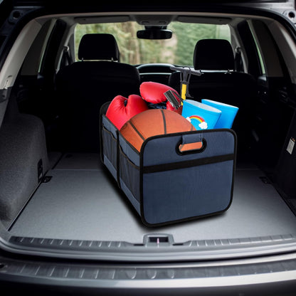 Vogano Trunk Organizer for Car,Collapsible Multi-Compartment Car Organizers Foldable 600D Oxford Polyester for SUV,Automotive (blue)